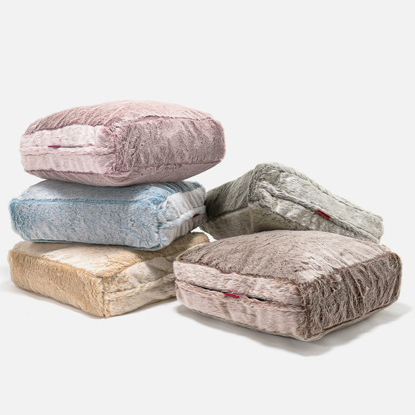 Stor Gulvpute - Kanin-fuskepels Støvete Blå Fabric Close-up Image