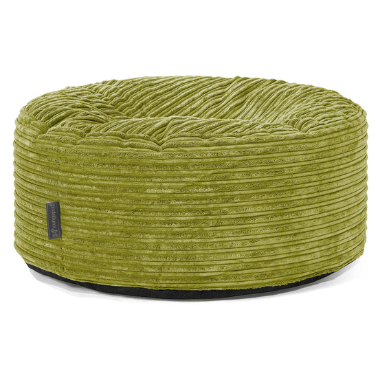 Stor Rund Puff - Kordfløyel Lime 01