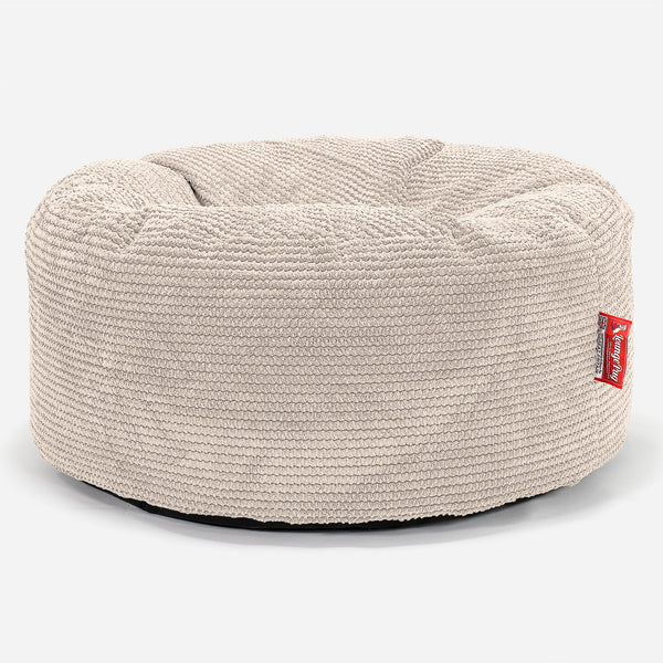 Stor Rund Puff - Pom-pom Elfenben 01