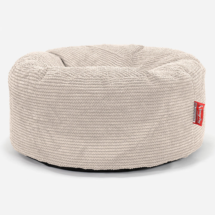 Stor Rund Puff - Pom-pom Elfenben 01