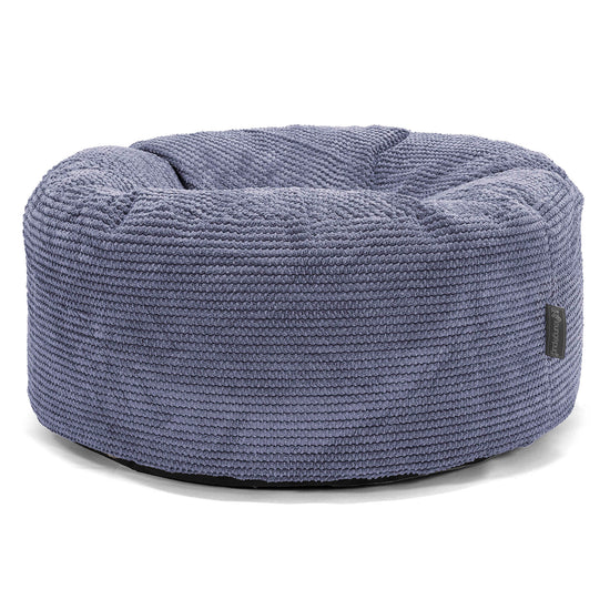 Stor Rund Puff - Pom-pom Fiolett 01