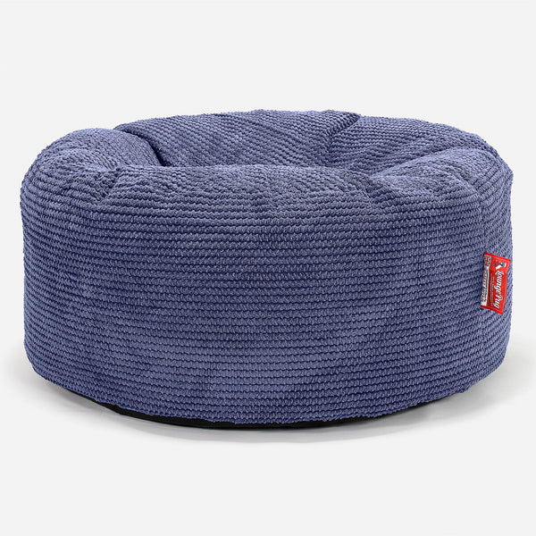 Stor Rund Puff - Pom-pom Fiolett 01