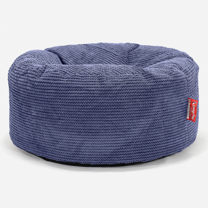 Stor Rund Puff - Pom-pom Fiolett 01