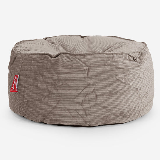 Stor Rund Puff - Smalstripet Cord Mink 01