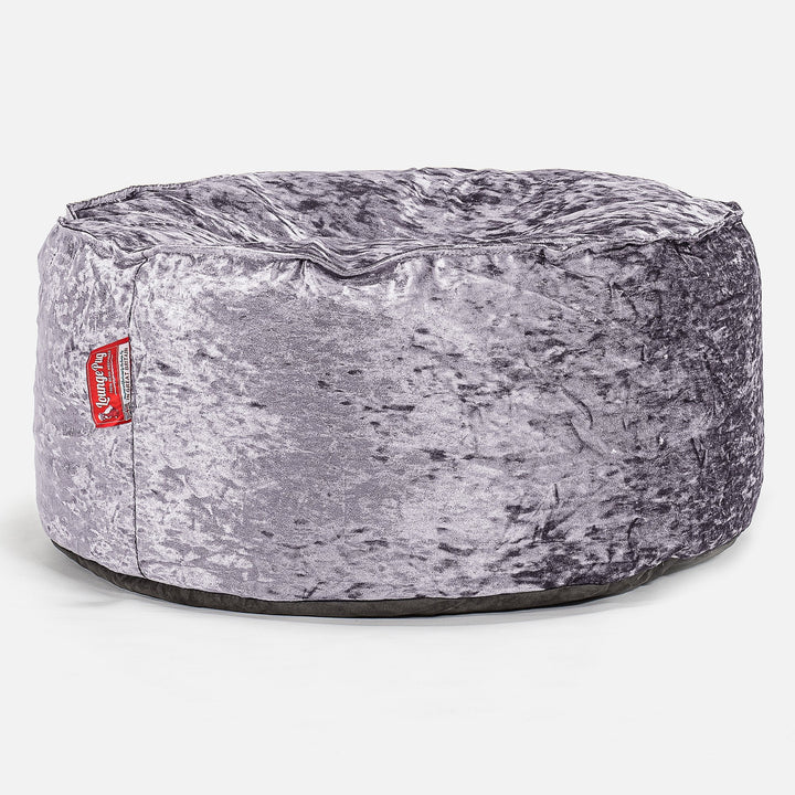 Stor Rund Puff - Vintage Fløyel Lavendel 01