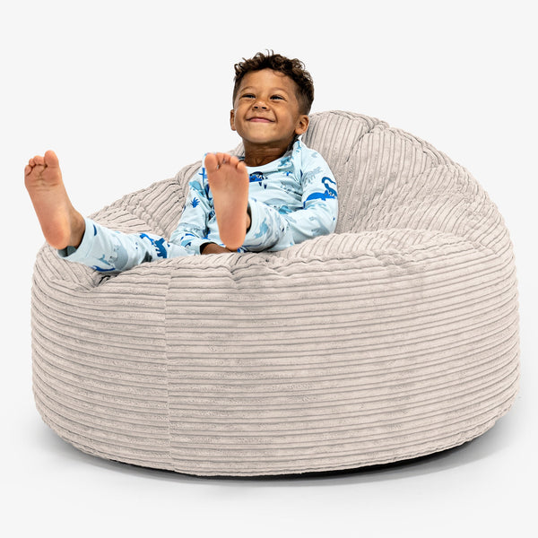 Stor Saccosekk Snuggle for Barn 3-8 år - Klassisk Cord Elfenben 01