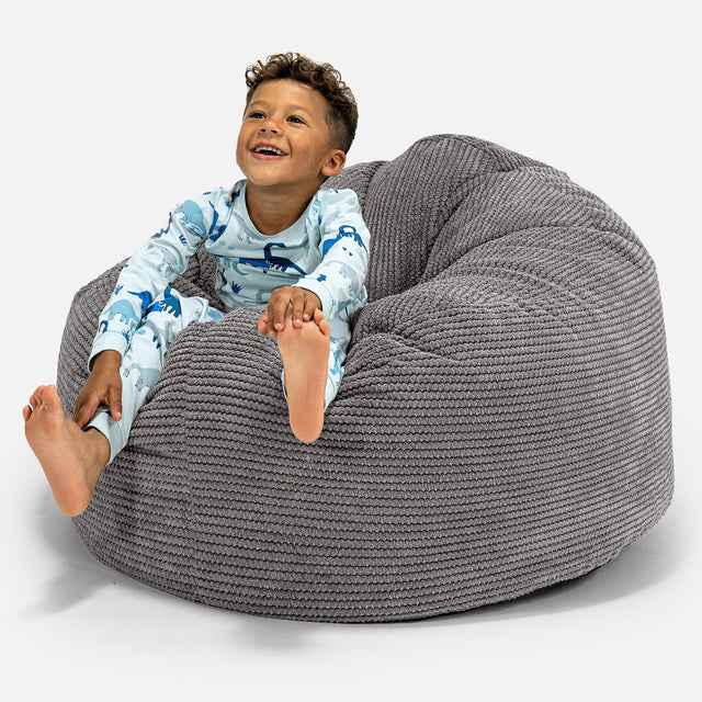 Stor Saccosekk Snuggle for Barn 3-8 år - Pom-pom Koksgrå 01