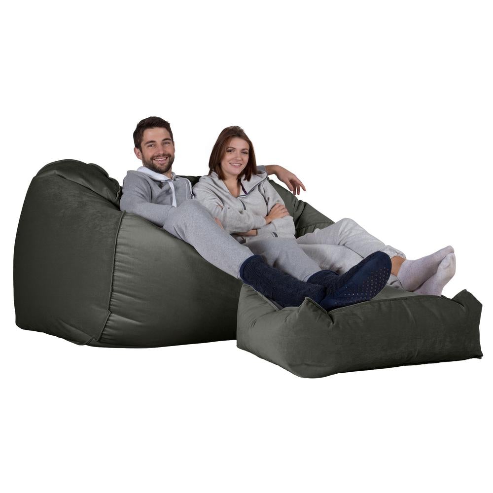 Stor Saccosekk Sofa - Fløyel Grafitt 01