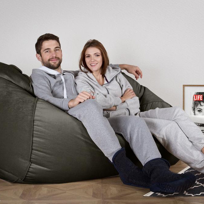 Stor Saccosekk Sofa - Fløyel Grafitt 02