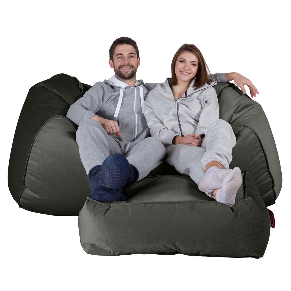Stor Saccosekk Sofa - Fløyel Grafitt 03