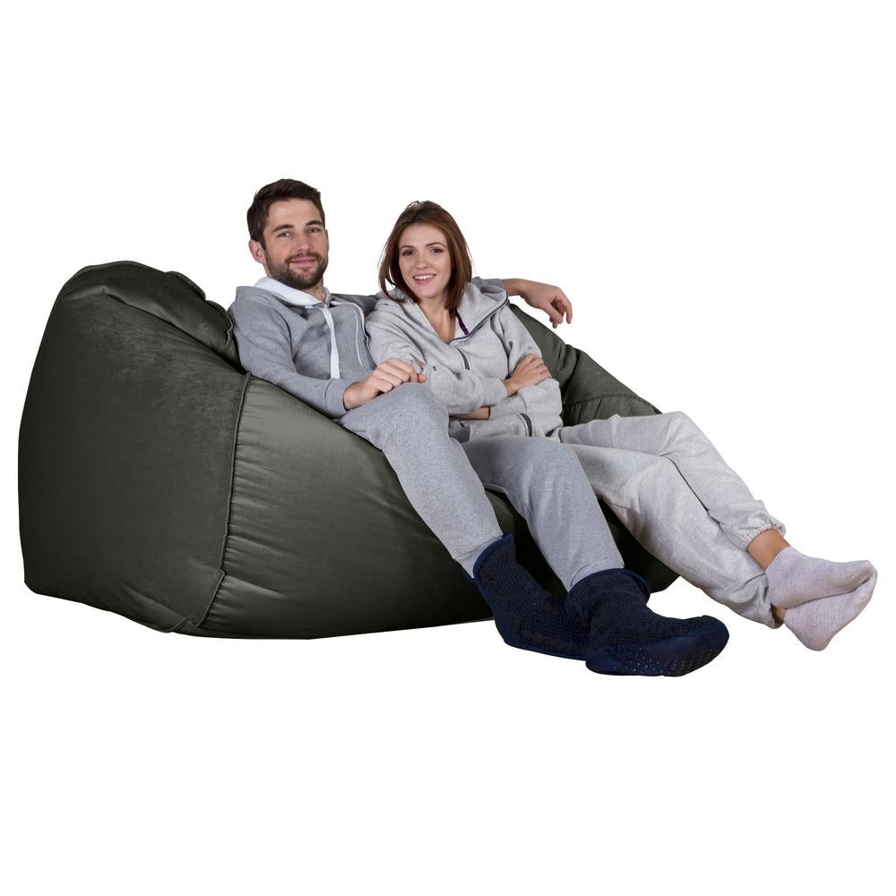 Stor Saccosekk Sofa - Fløyel Grafitt 04