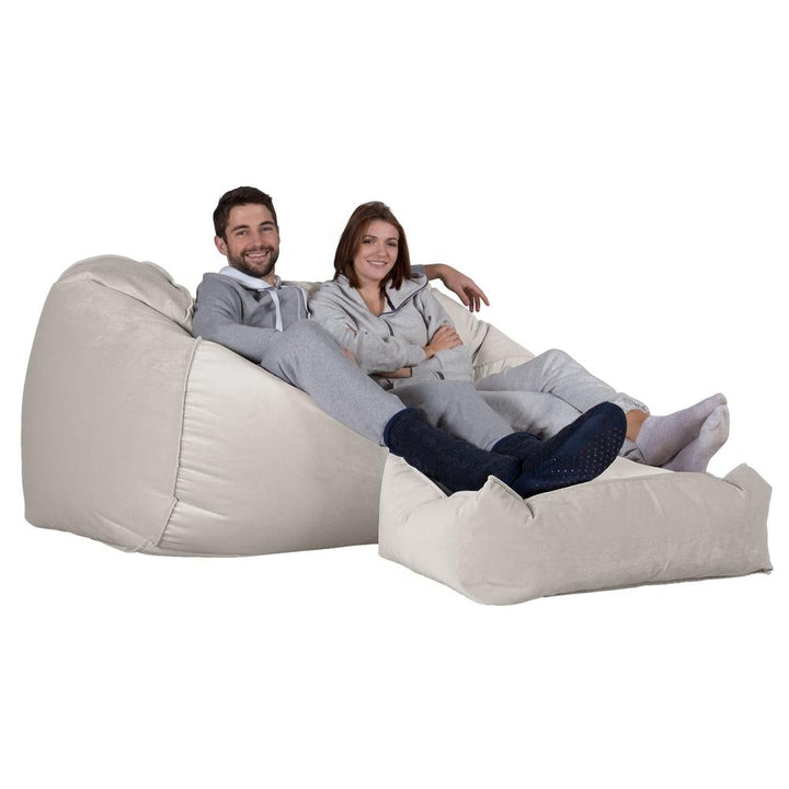 Stor Saccosekk Sofa - Fløyel Sølv 01