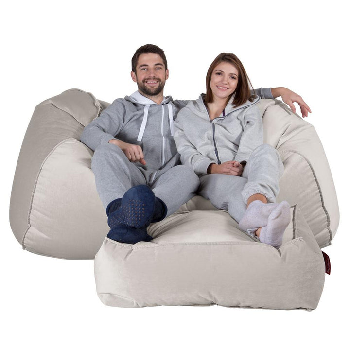 Stor Saccosekk Sofa - Fløyel Sølv 03