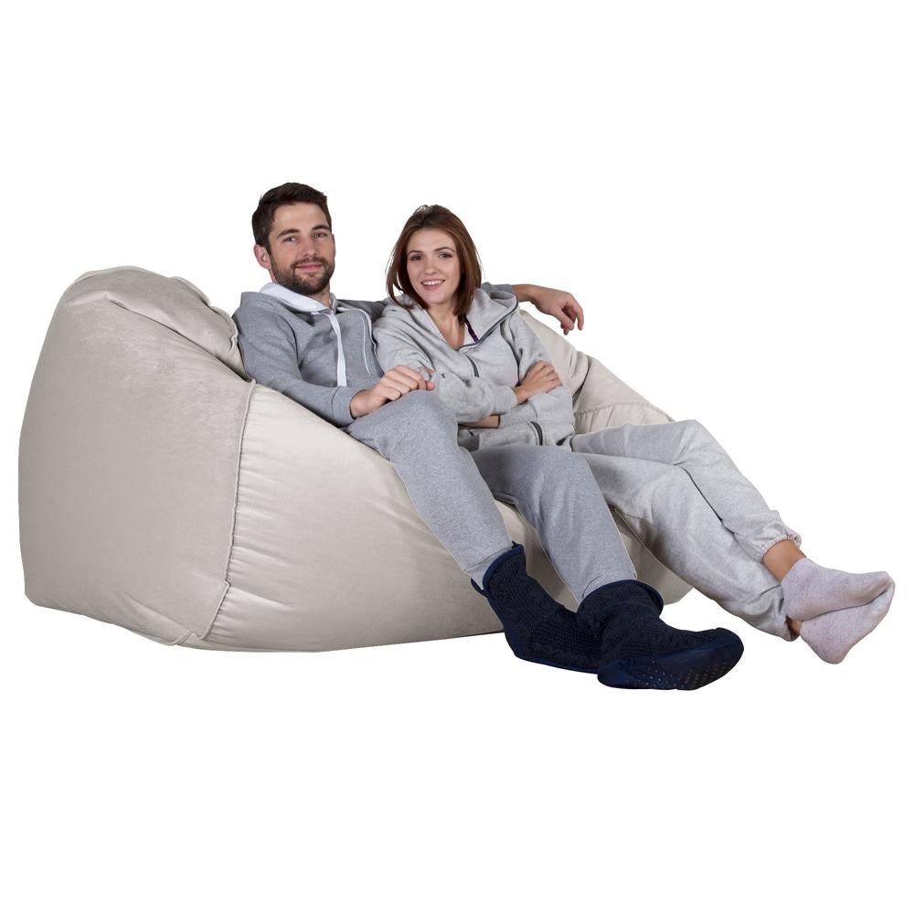 Stor Saccosekk Sofa - Fløyel Sølv 04
