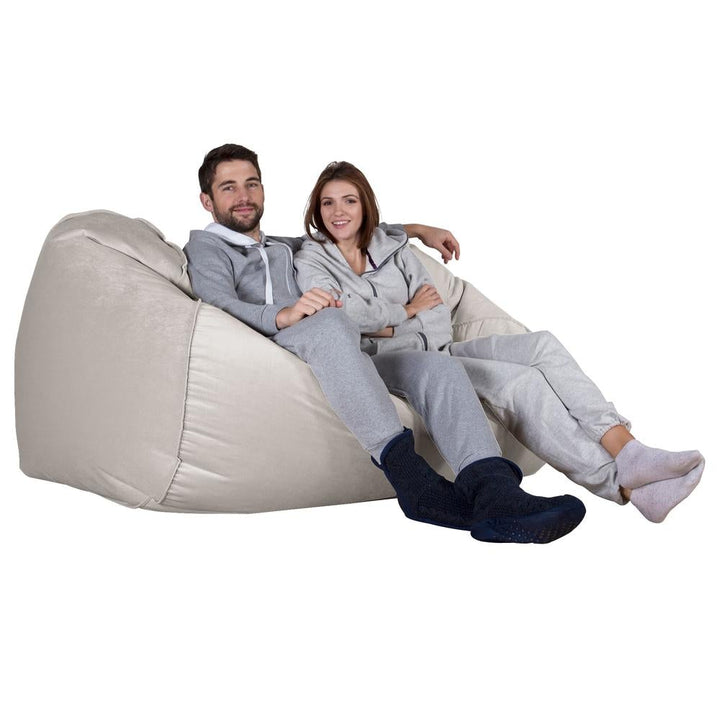 Stor Saccosekk Sofa - Fløyel Sølv 04