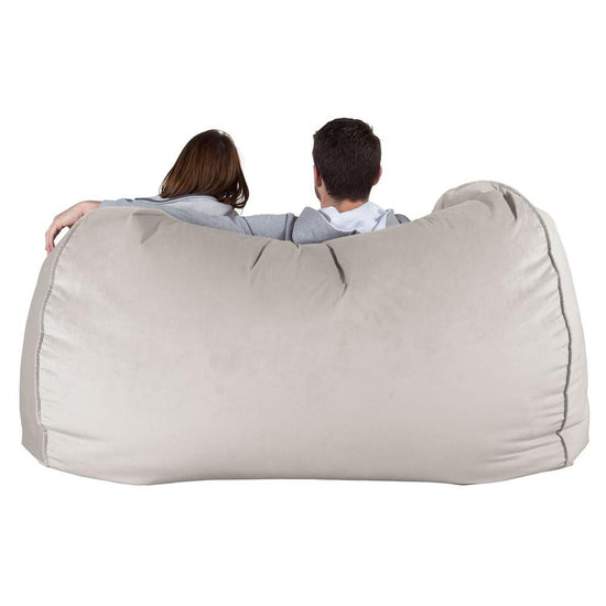 Stor Saccosekk Sofa - Fløyel Sølv 05