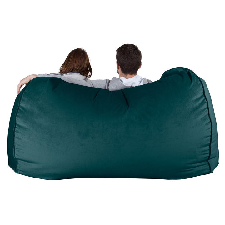 Stor Saccosekk Sofa - Fløyel Mørketurkis 04