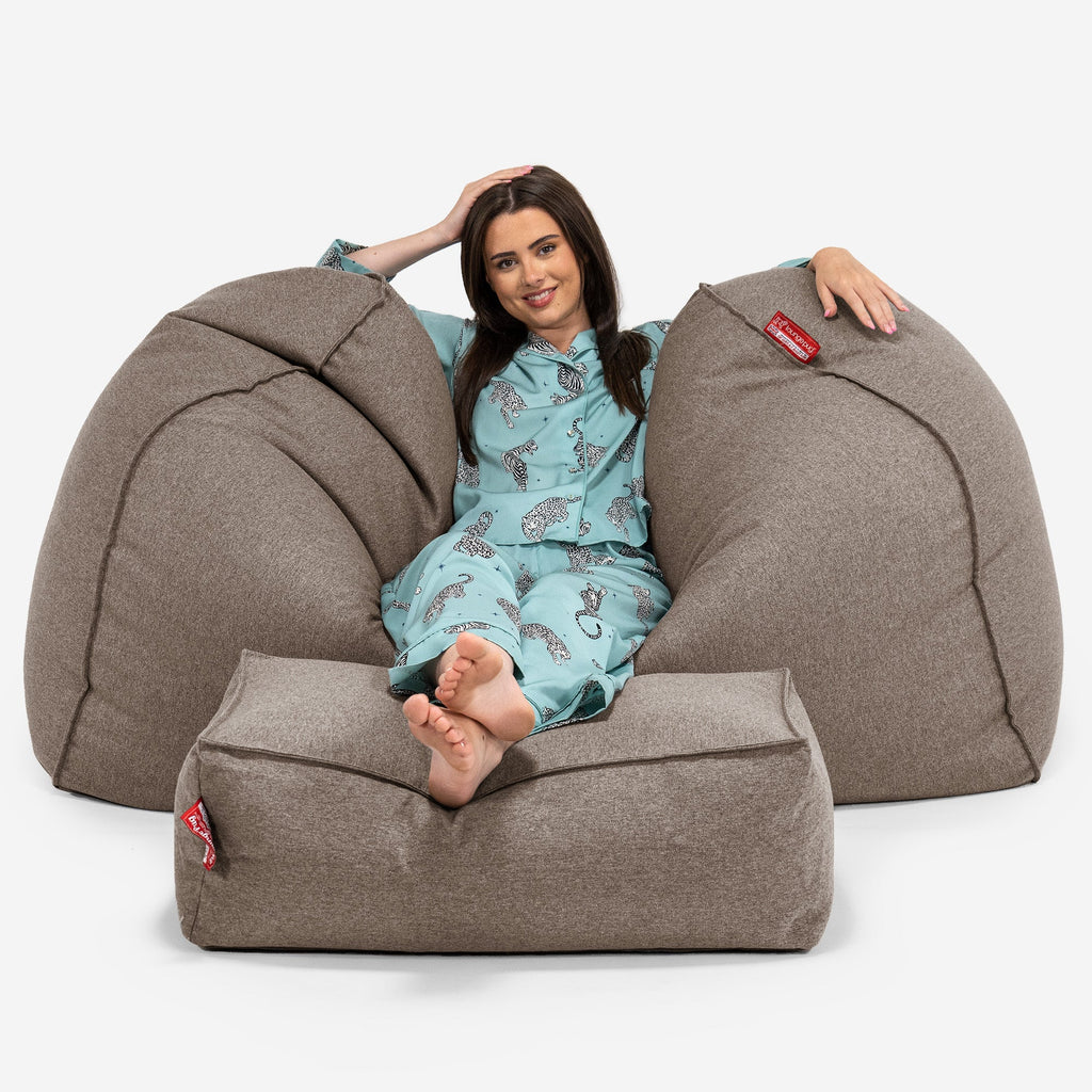 Stor Saccosekk Sofa - Interalli Ull Kjeksfarge 03