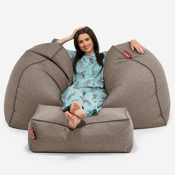 Stor Saccosekk Sofa - Interalli Ull Kjeksfarge 03
