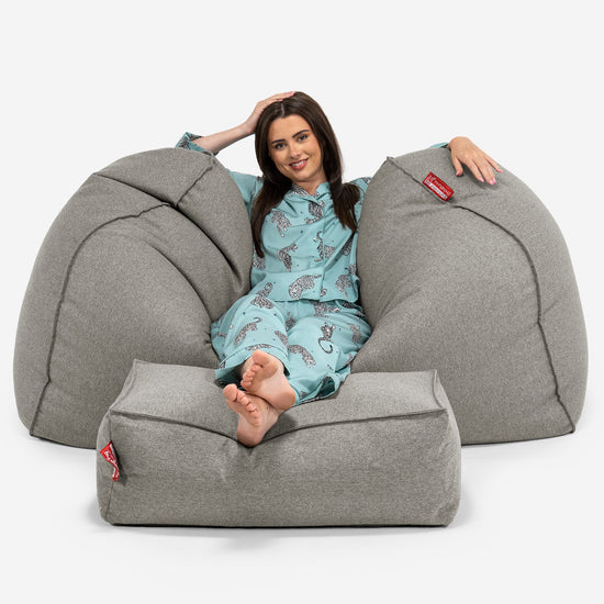 Stor Saccosekk Sofa - Interalli Ull Sølv 03