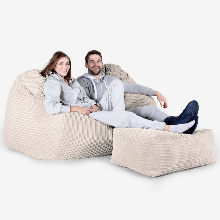 Stor Saccosekk Sofa - Kordfløyel Elfenben 03