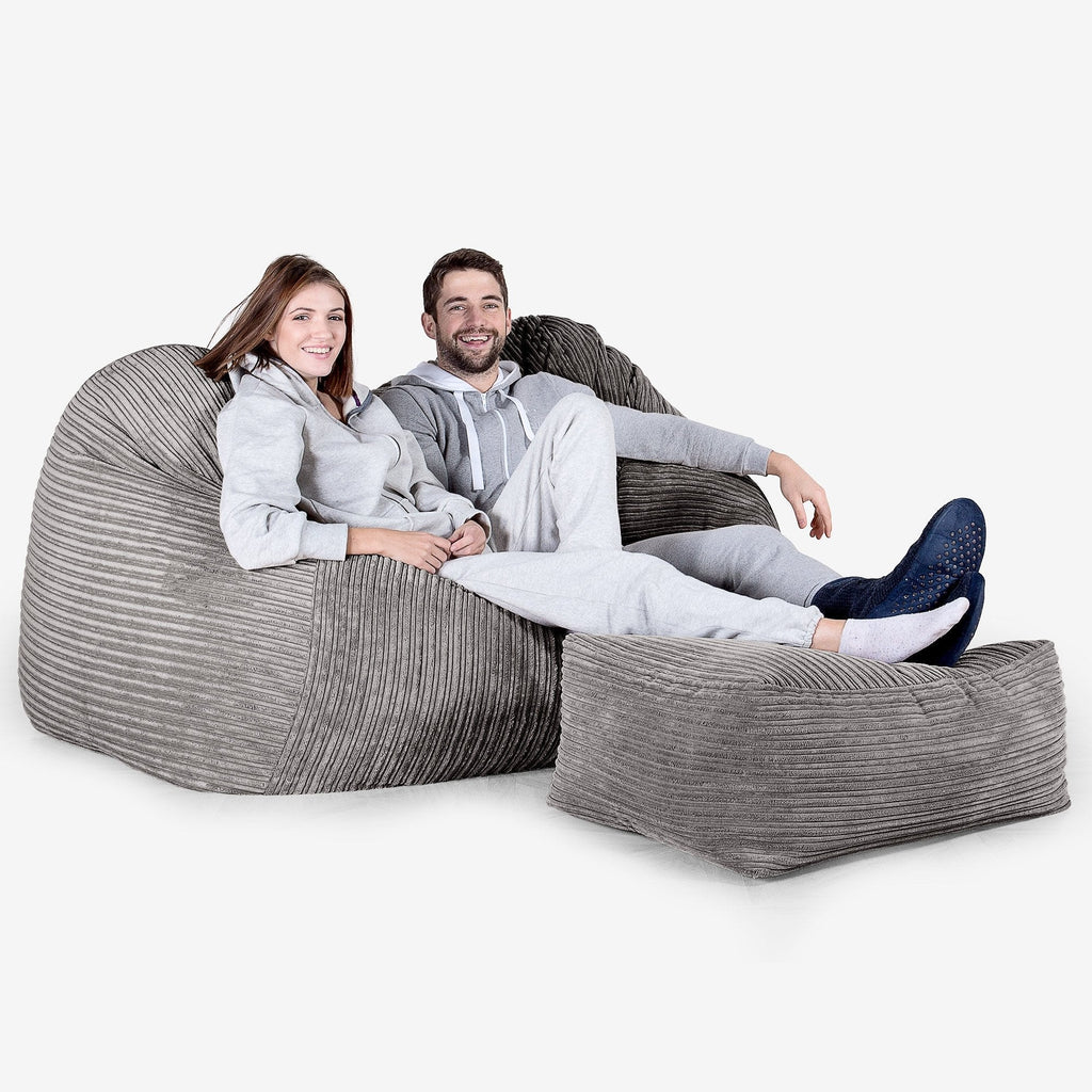 Stor Saccosekk Sofa - Klassisk Cord Grafitt 03