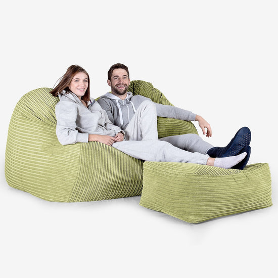 Stor Saccosekk Sofa - Kordfløyel Lime 03