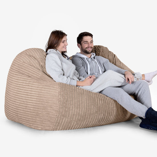 Stor Saccosekk Sofa - Kordfløyel Sand 02