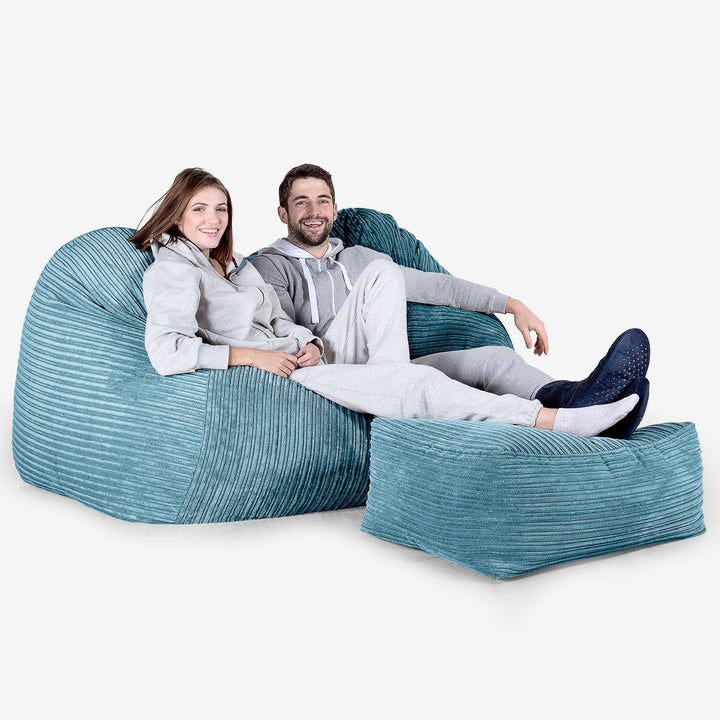 Stor Saccosekk Sofa - Kordfløyel Turkis 03