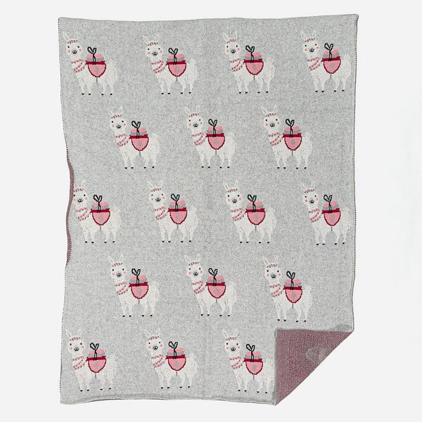 Sofa Pledd / Teppe Barn - 100% Bomull Llama 01