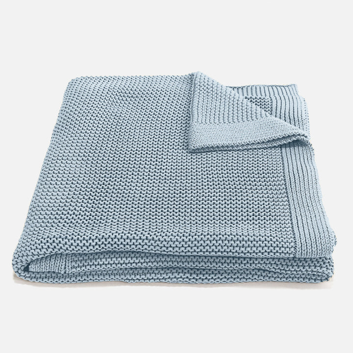 Sofa Pledd / Teppe - 100% Bomull Ellos Disig Blå 01