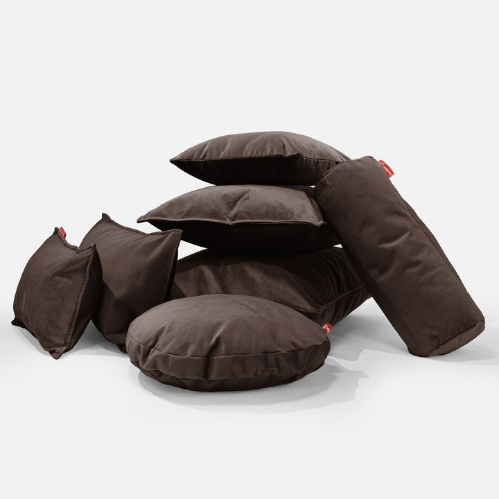 Sylinderputetrekk 20 x 55cm - Fløyel Espresso 04
