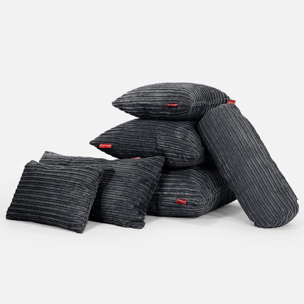 Sylinderputetrekk 20 x 55cm - Klassisk Cord Svart 04