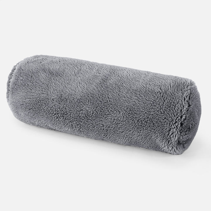 Sylinderputetrekk 20 x 55cm - Teddy-fuskepels Mørkegrå 01