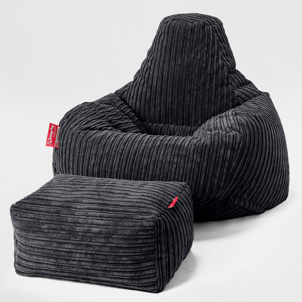 Teardrop Saccosekk-stol - Klassisk Cord Svart 02