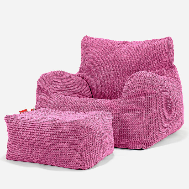 Tenåringer Saccosekk Lenestol 6-14 år - Pom-pom Rosa 03