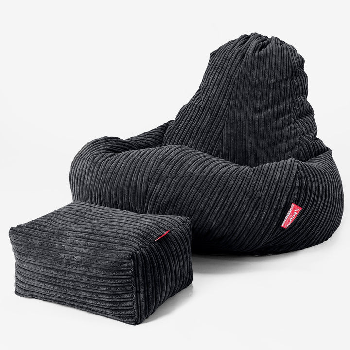 Ultra Lux Gaming Saccosekk-stol - Kordfløyel Svart 02