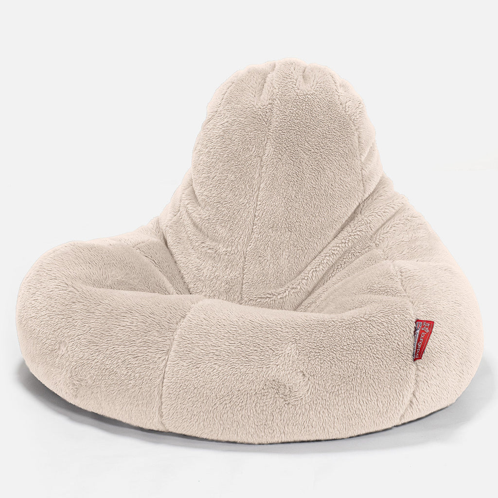 Ultra Lux Gaming Saccosekk-stol - Teddy-fuskepels Krem 01