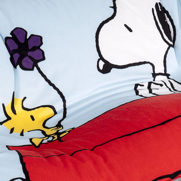 Snoopy Sloucher Sakkosekk Sofa - Sky Fabric Close-up Image