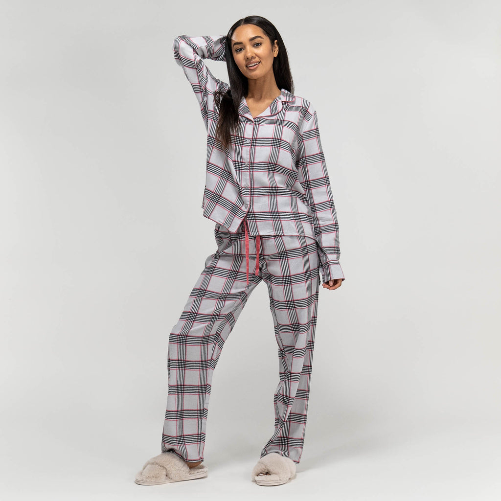 Pyjamas for Kvinner - Rutemønster Rosa 04