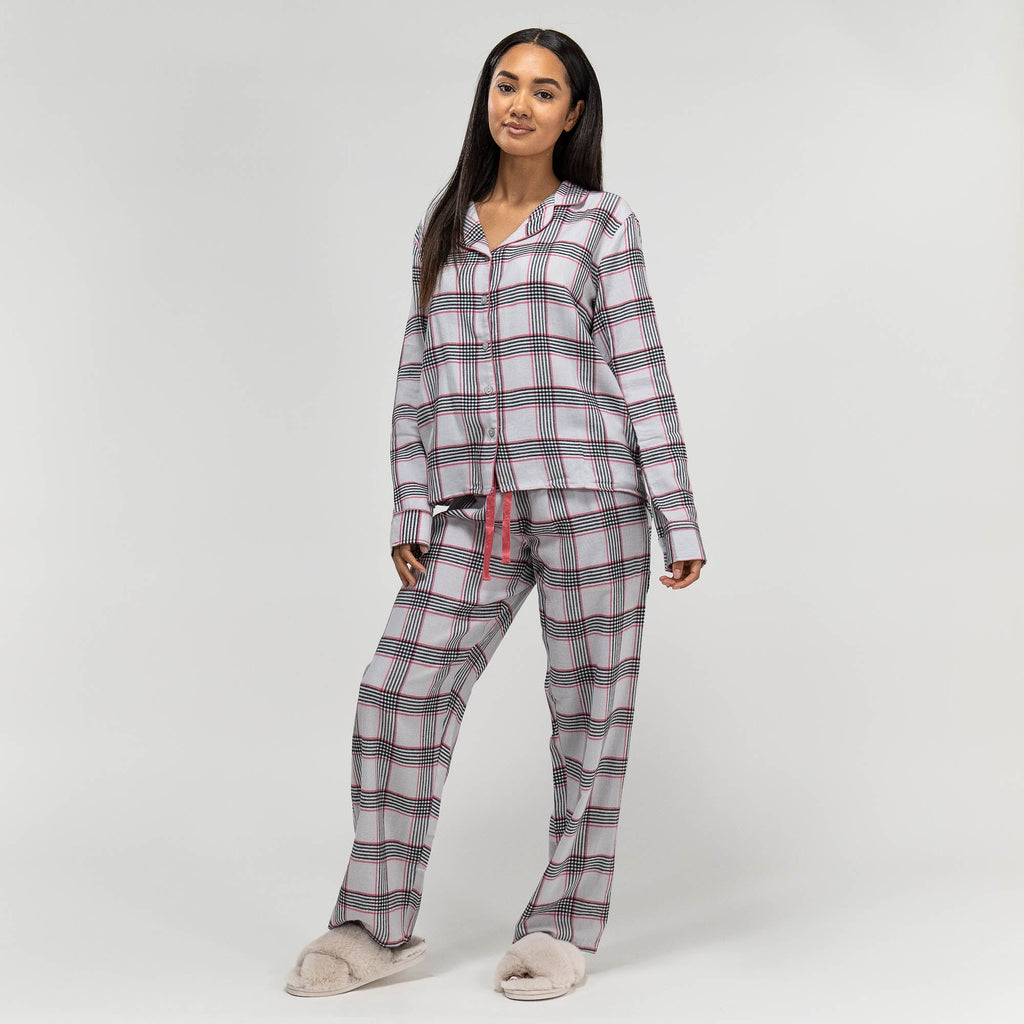 Pyjamas for Kvinner - Rutemønster Rosa 05