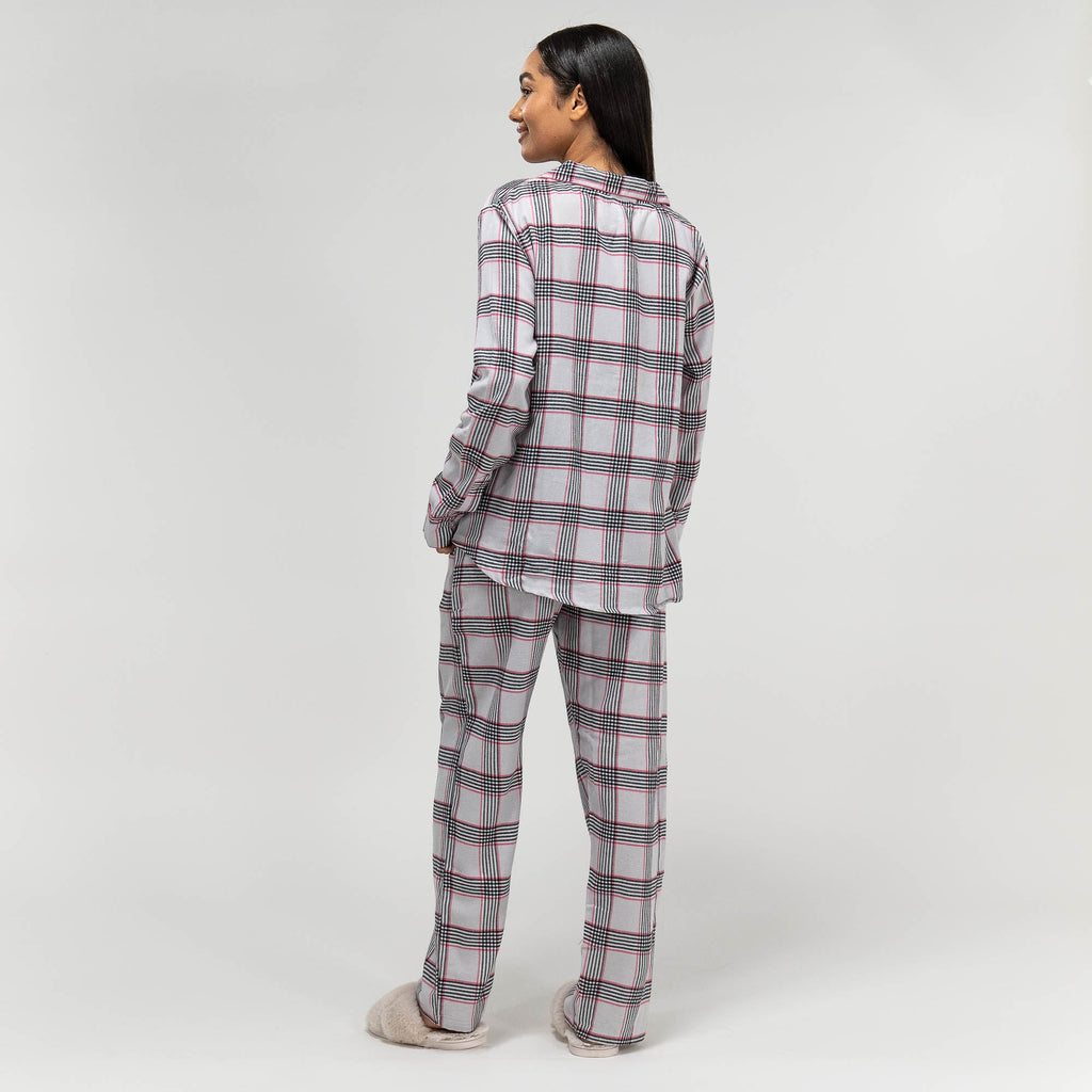 Pyjamas for Kvinner - Rutemønster Rosa 06