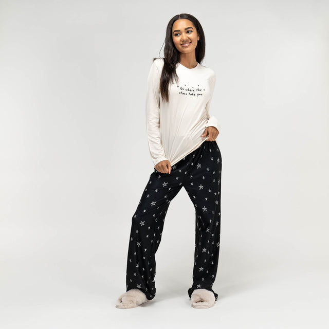 Pyjamas i Jersey for Kvinner - Stjerner Slagord 01