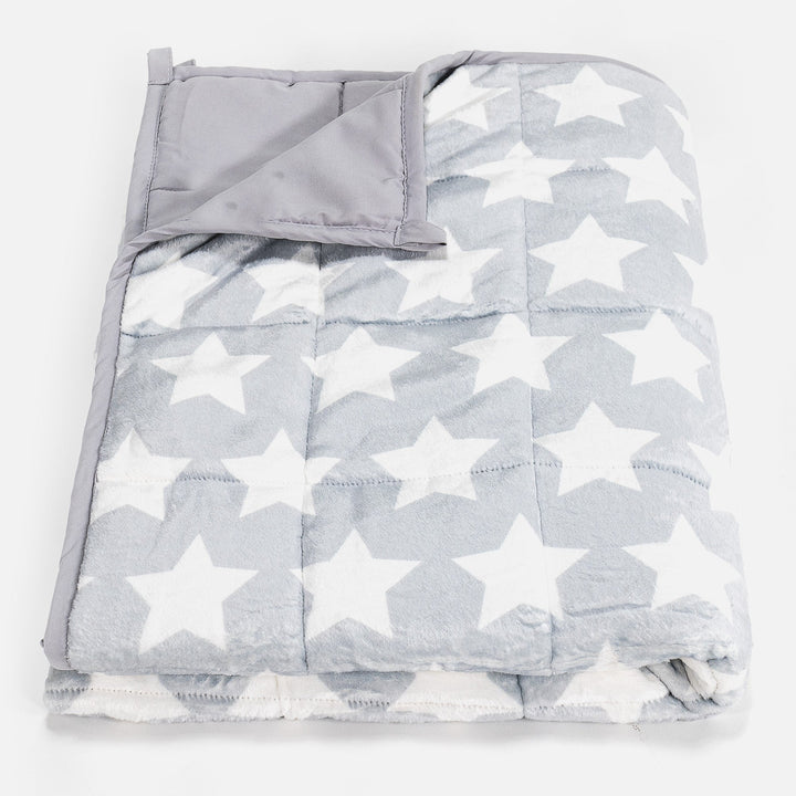 Vektpledd for Barn - Flanellfleece Grå Stjerne 01