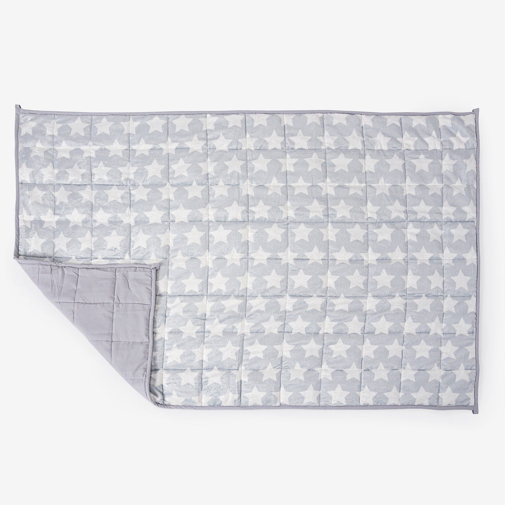 Vektpledd for Barn - Flanellfleece Grå Stjerne 03