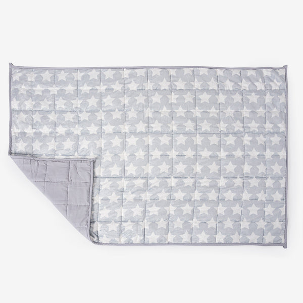 Vektpledd for Barn - Flanellfleece Grå Stjerne 01