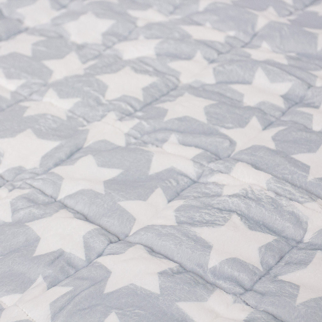 Vektpledd for Barn - Flanellfleece Grå Stjerne 04