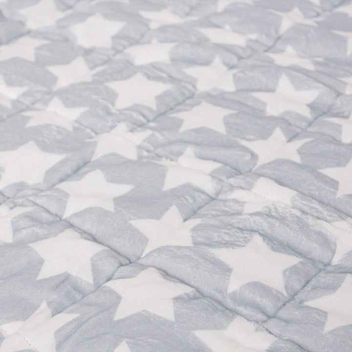 Vektpledd for Barn - Flanellfleece Grå Stjerne 04