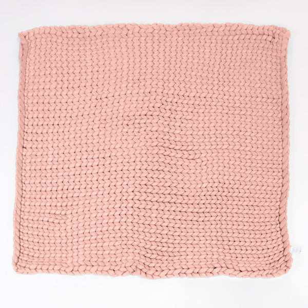 Vektpledd for Voksne - Grovstrikket Støvete Rosa 01