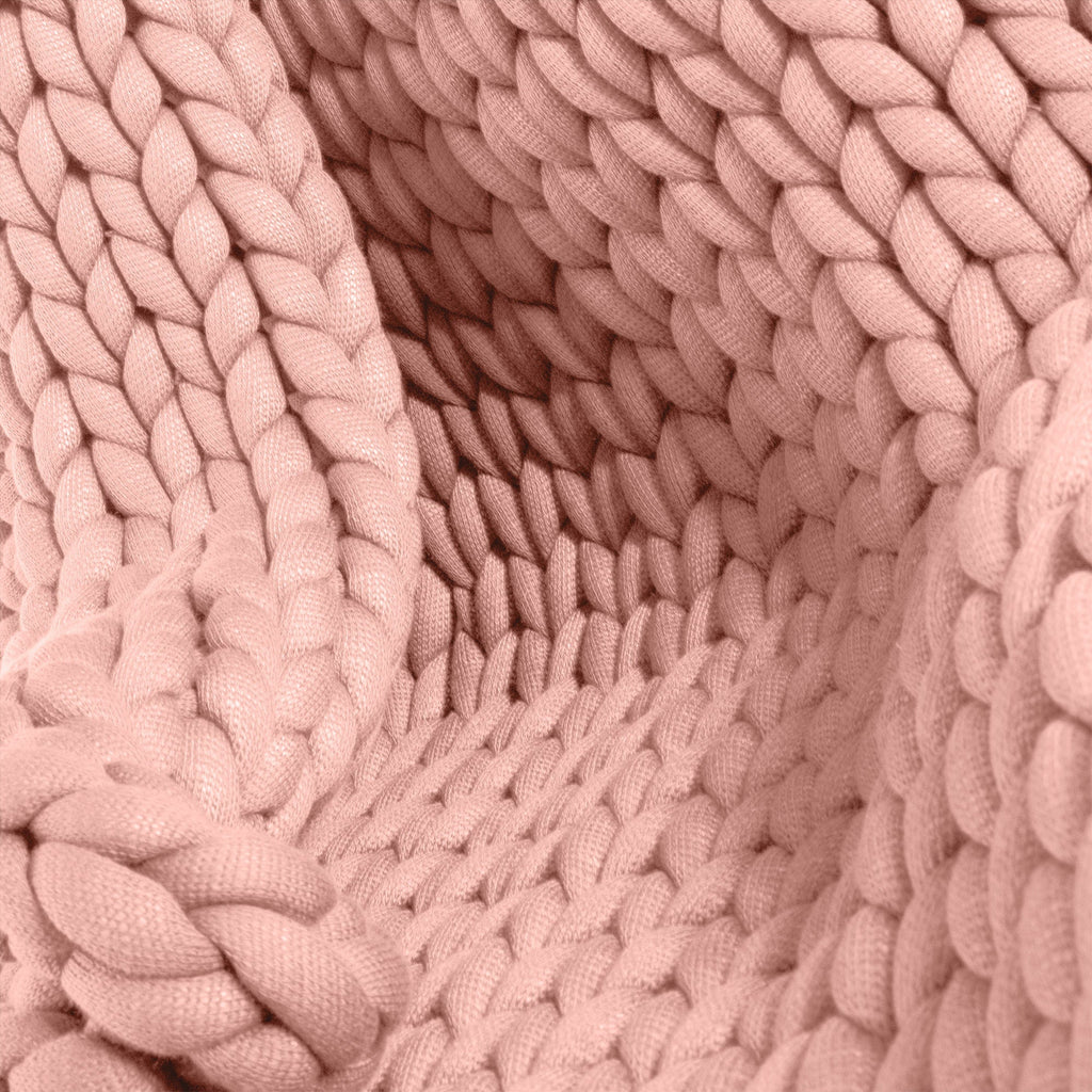 Vektpledd for Voksne - Grovstrikket Støvete Rosa 04